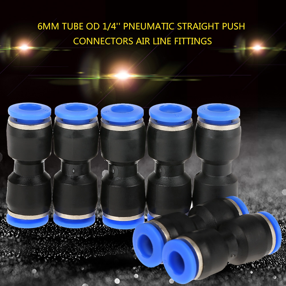 20-teiliges Set Gerader Pneumatischer Druckknopfverschraubungen, 6 Mm Außendurchmesser, 1/4", Druckluftleitungen