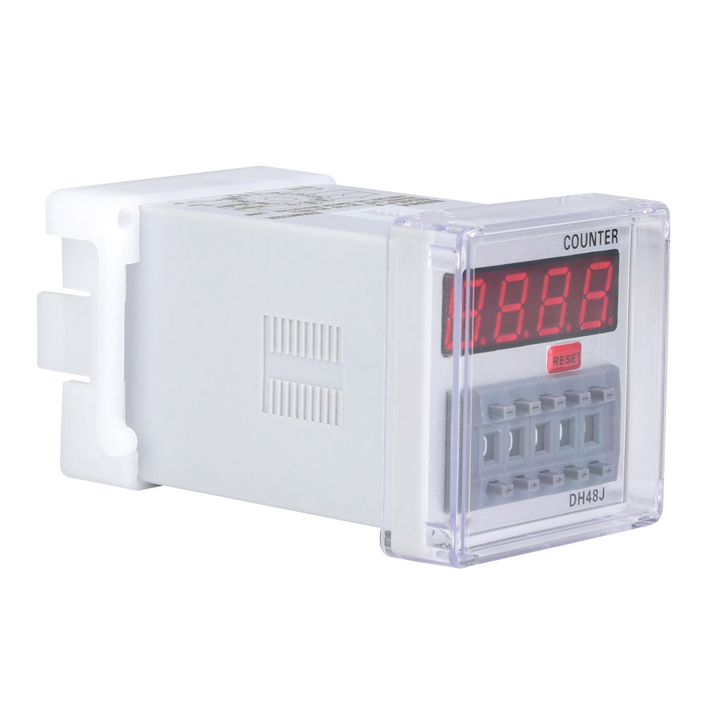 Digitaler Zähler Mit Zeitschaltuhr Und Relais, Led-beleuchtung, 48 X 48 Mm, 1-999900, 11 Pins, 24 V Ac/dc