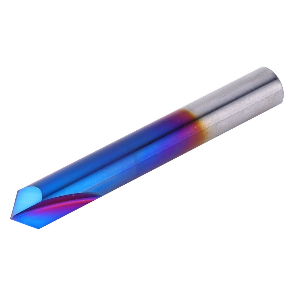 90°-fasenfräser, 2 Schneiden, Vollhartmetall, Blaue Beschichtung, Holzfräser, 8 X 60 Mm