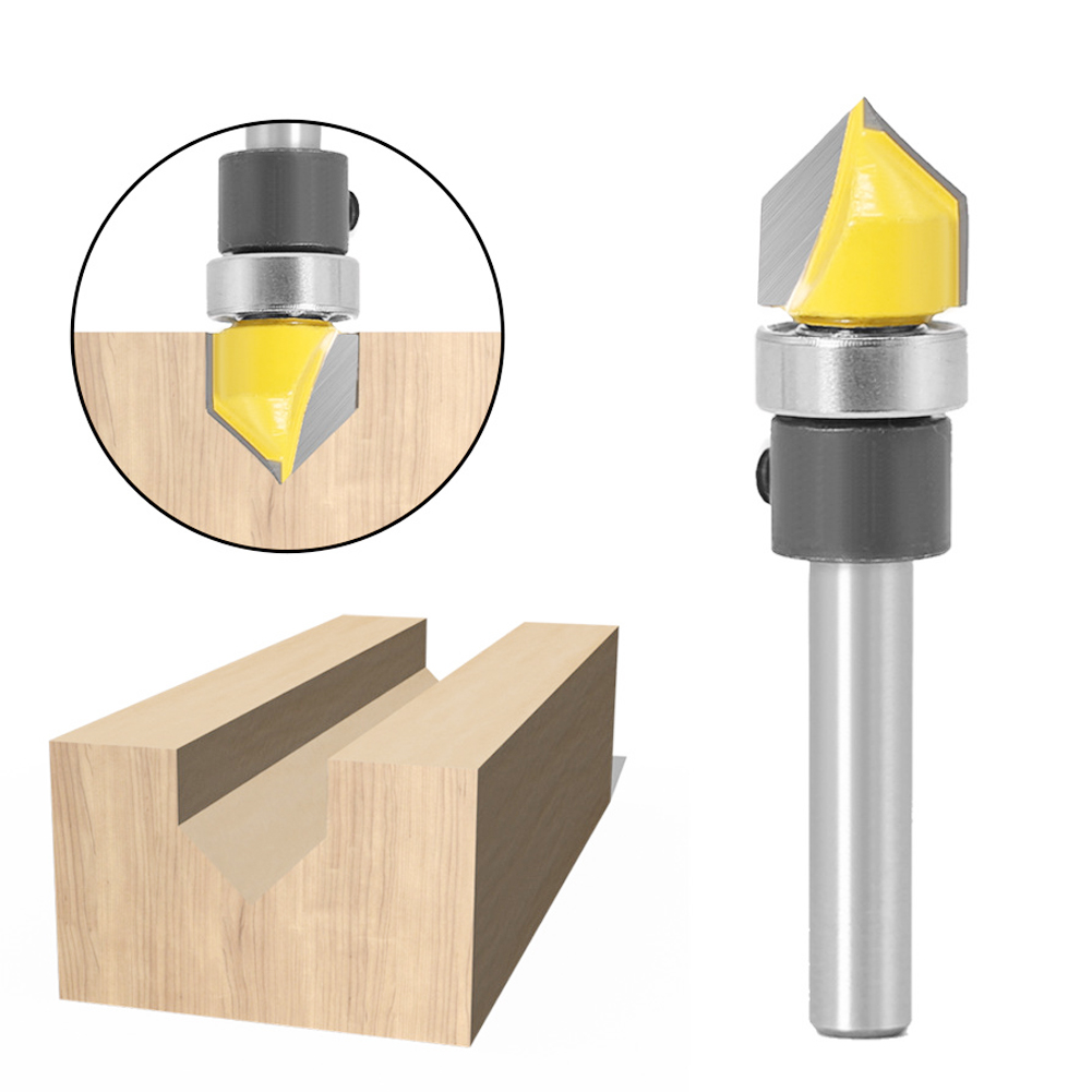 V-nut-kopierfräser Für Holz, Hochhartes Schneidwerkzeug, Holzbearbeitungswerkzeug, 6,35 X 12,7 Mm, Hartmetallblatt, Präzisionskopie, Oberfräsenzubehör, Robuste Schneide