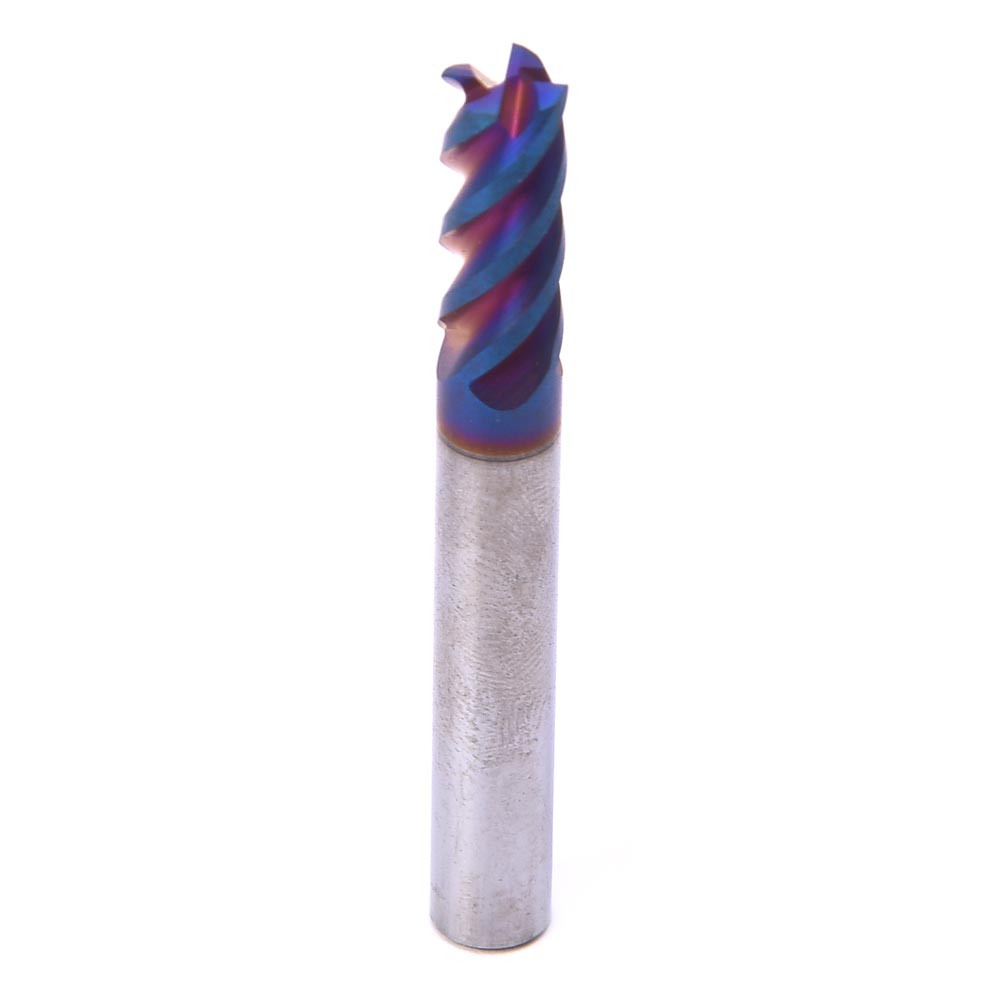 Blauer, Nanobeschichteter Hartmetall-oberflächenfräser, 4 Schneiden, Hrc65°, Ø5x15x6x50l