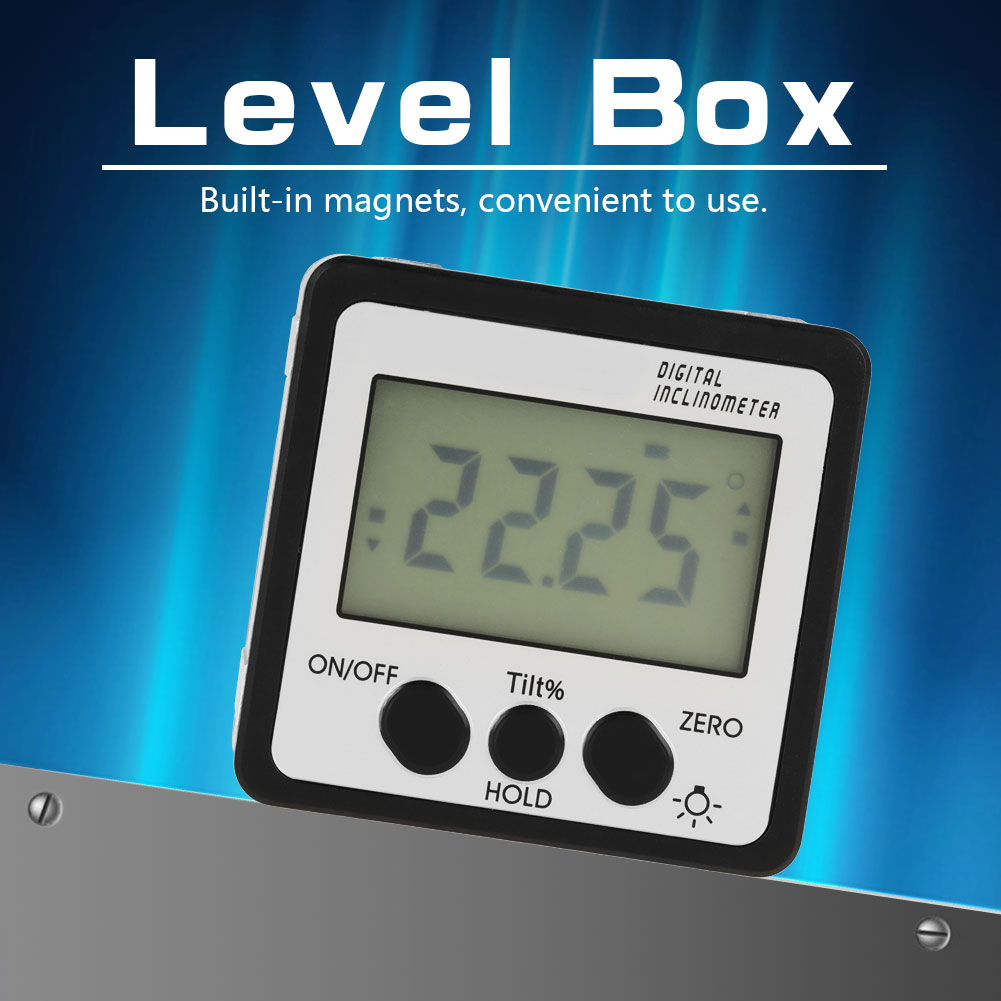 Magnetische Digitale Winkelwasserwaage 4 X 90° Winkelmesser Silber
