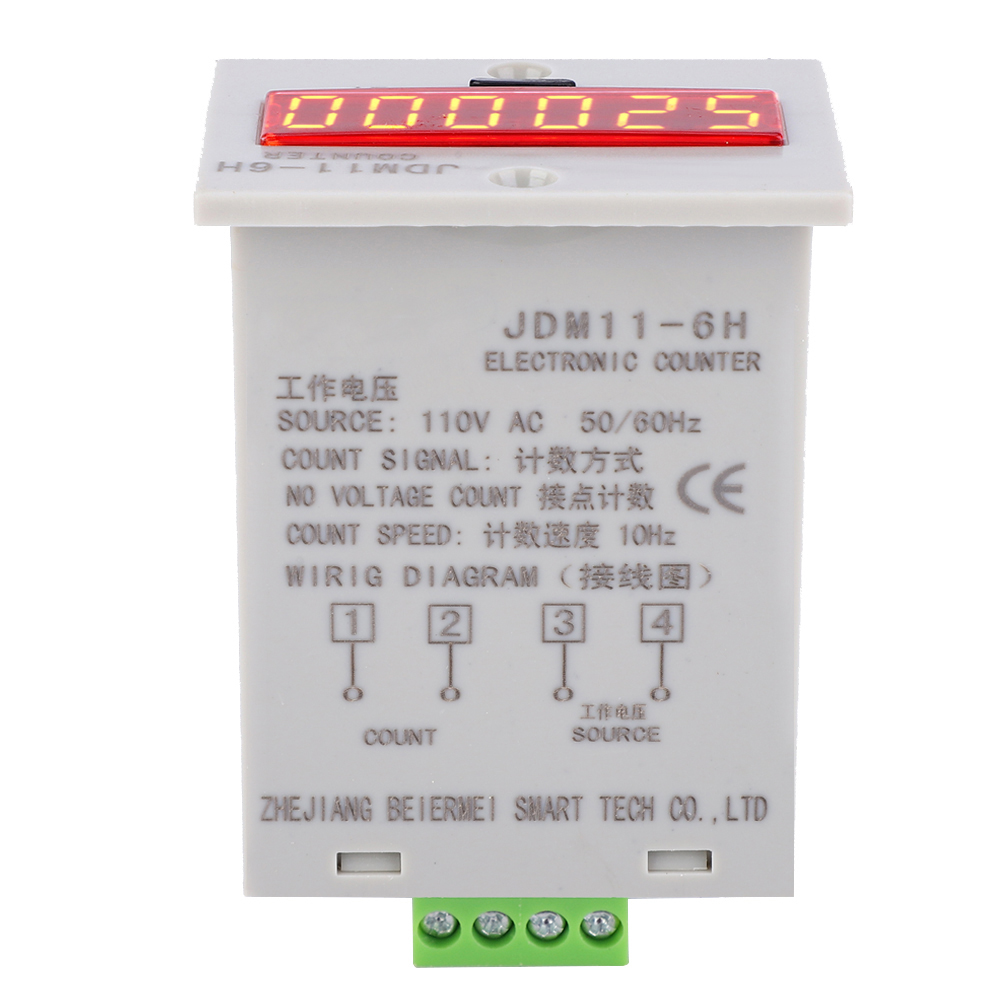 Jdm11-6h Spannungsfreies Elektronisches Messgerät, 6-stellig, Digitale Led-anzeige, Relais, Ac110v