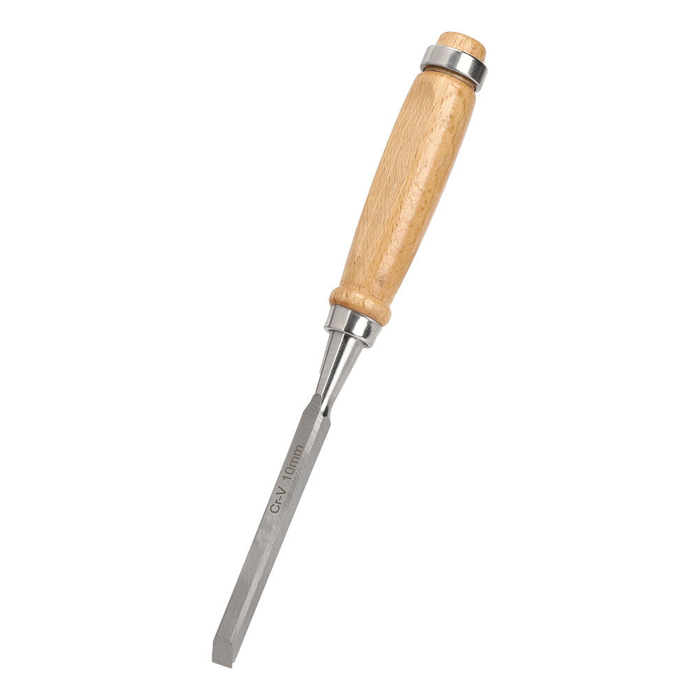 10-mm-holzmeißel Mit Cr-v-holzgriff, Professionelles Holzbearbeitungswerkzeug, Robuster Meißel Für Präzise Holzarbeiten.
