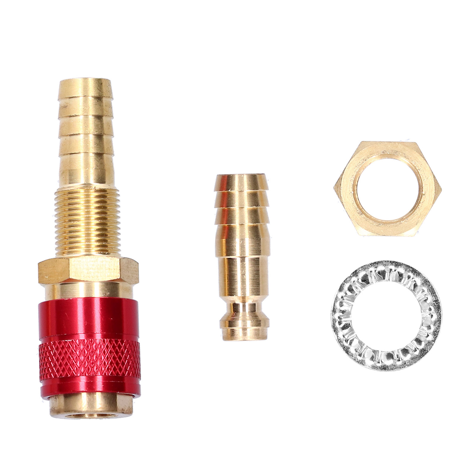 Schnellkupplungsschlauchanschluss Aus Messing Für Wig-schweißgeräte, M10 Rot, Innen-/außengewinde-adapter, 1/4-zoll-teil, Professionelles Werkzeug, Standardzubehör.