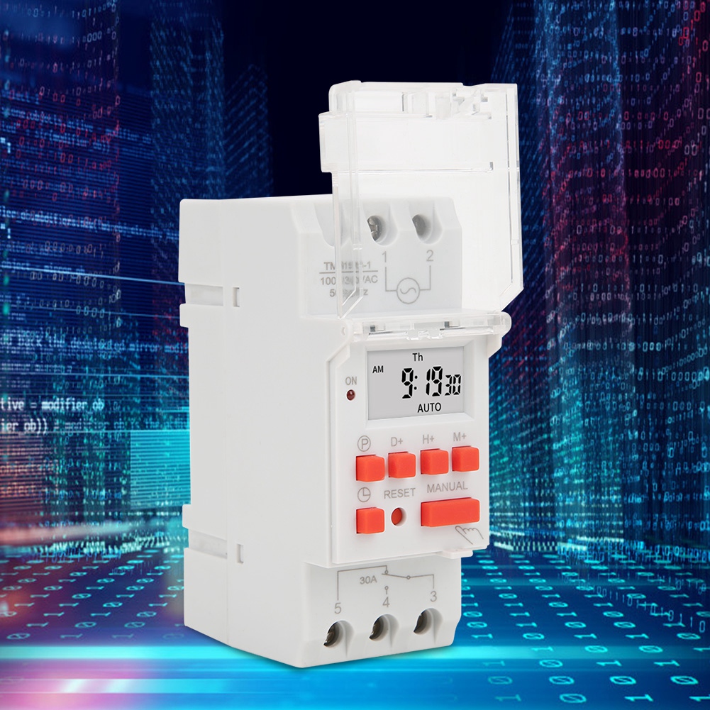 Wochenzeitschaltuhr 100–130 V Ac 30 A, Programmierbarer Timer Mit Lcd-anzeige, Ein-/ausschaltverzögerungsrelais
