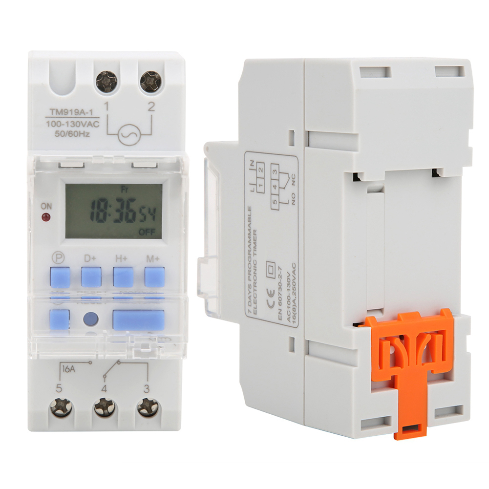 12/24-stunden-wochenzeitschaltuhr, 100–130 V Ac, 16 A, Programmierbares Relais, Lcd-ein/aus-steuerung