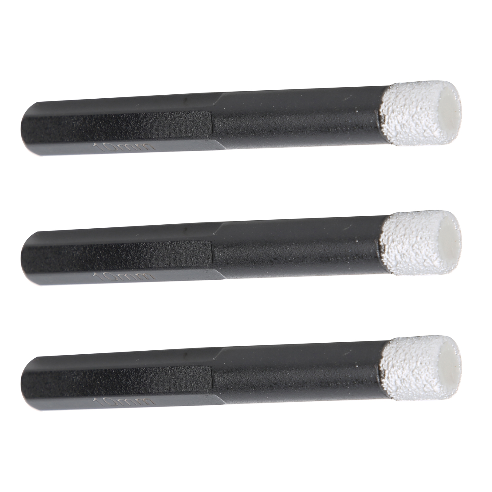 10-mm-diamantkernbohrer, Set Mit 3 Gelöteten Sechskantschaft-lochsägen Für Granit, Keramik Und Fliesen, Schwarz