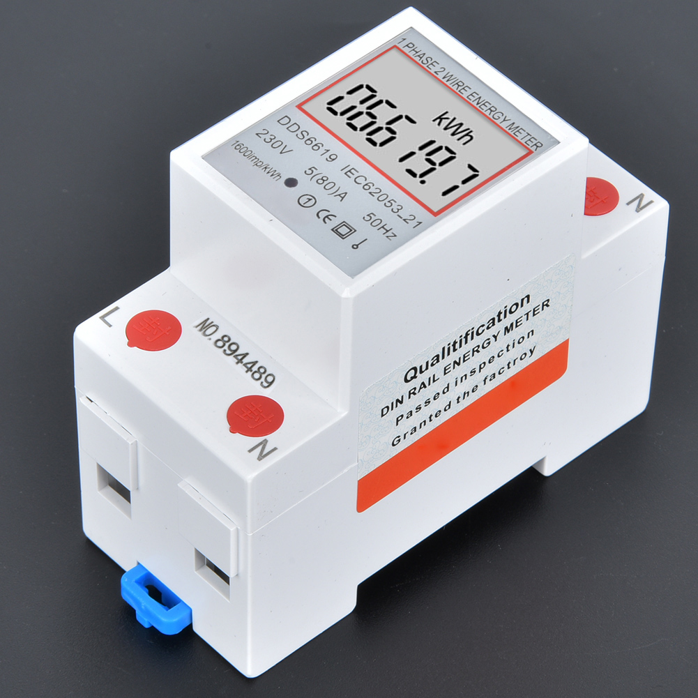 Dds6619-007 Multifunktions-einphasen-stromzähler, 2p 230v Energiezähler, Verteilerkasten, Digitalanzeige, Genauer Kwh-zähler Für Den Privaten Gebrauch.