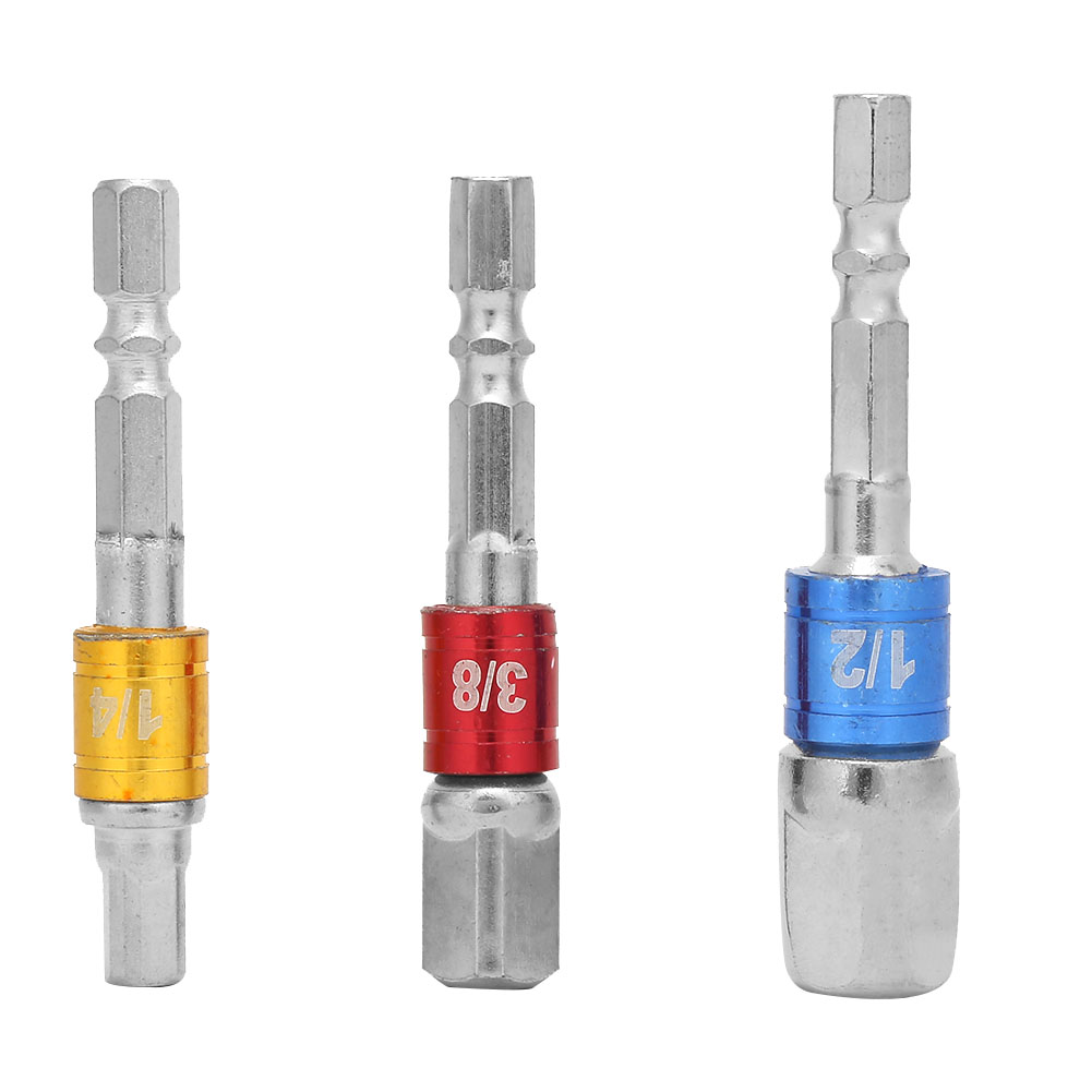 Steckschlüsseladapter Aus Chrom-vanadium-stahl, 1/4" Auf 3/8" Auf 1/2", Sechskantschaft Auf Vierkantantrieb, Ratschenverlängerung