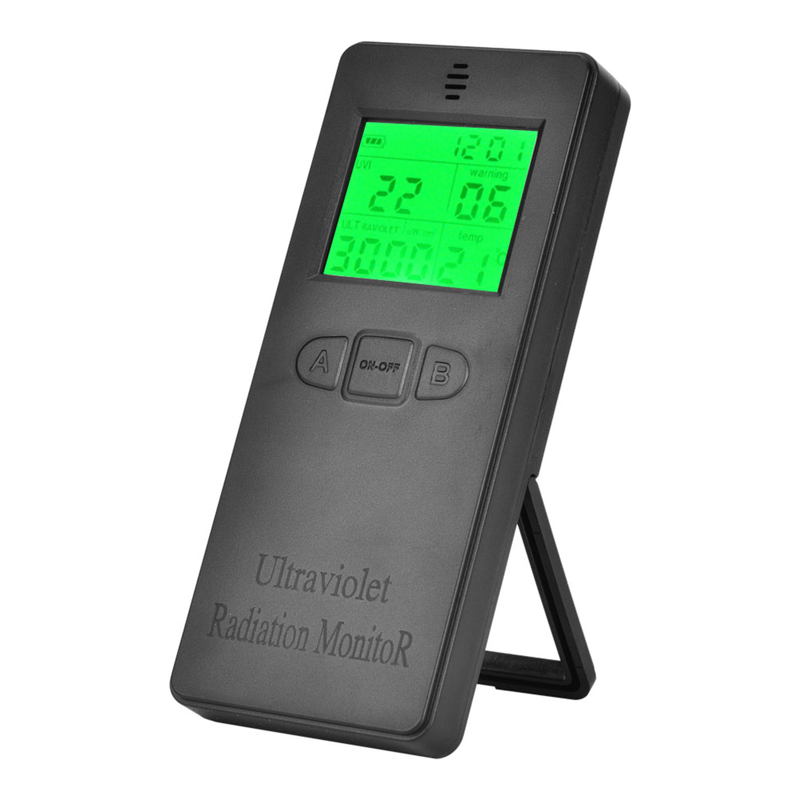 Tragbarer Digitaler Uv-strahlungsdetektor Mit Lcd-display, Temperaturanzeige Und Uv-messung
