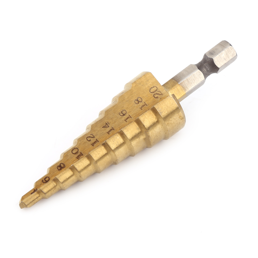 Hss-titan-stufenbohrer 4–20 Mm, Sechskantschaft-lochschneider, Elektrowerkzeug Für Metall, 1 Stück