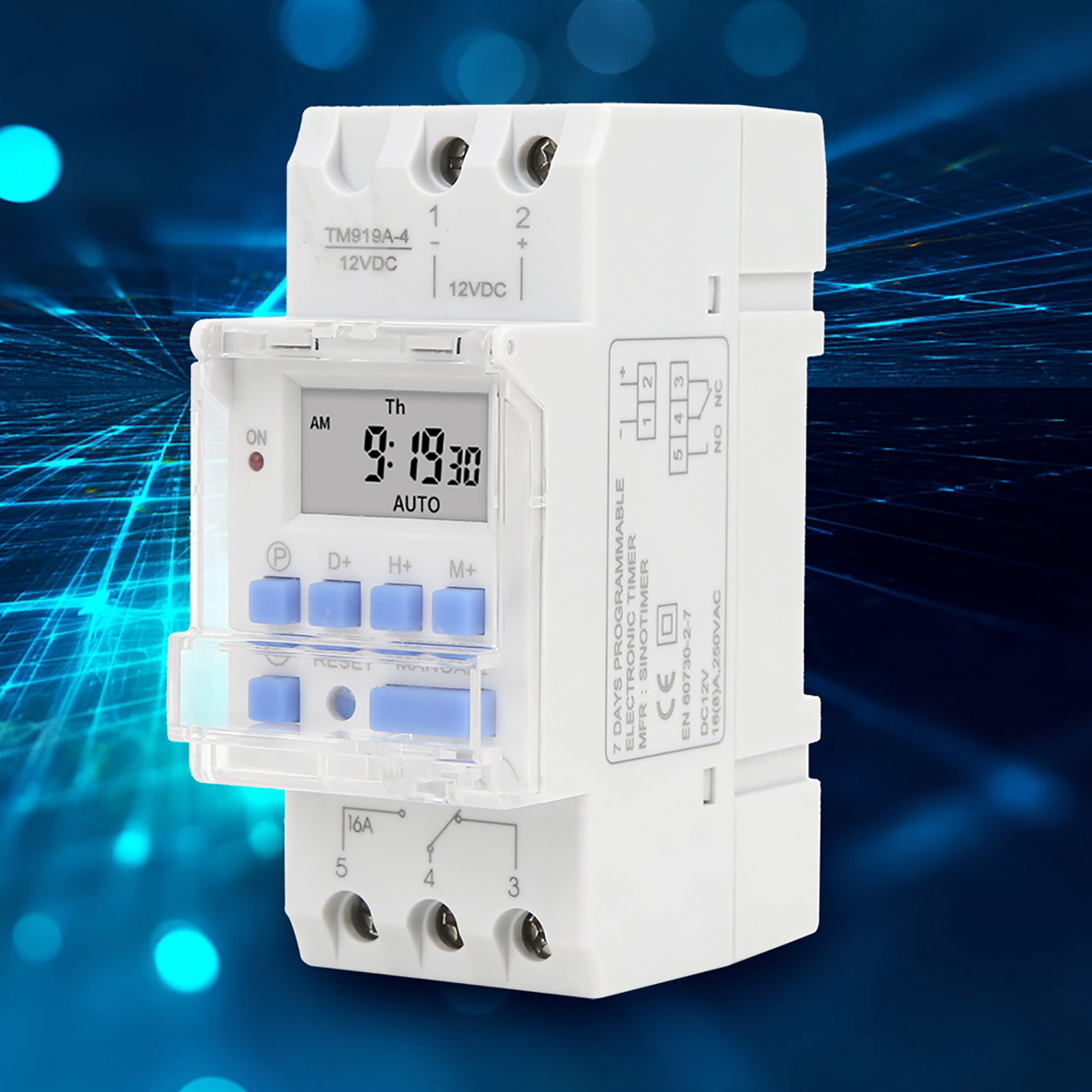 12v Dc 16a Zeitschaltuhr Mit Lcd-anzeige, Timerfunktion Und Austauschbarer Batterie