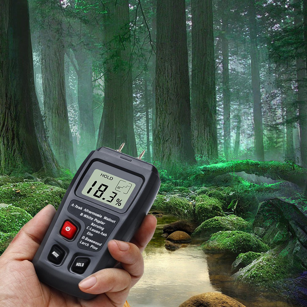Tragbares Digitales Holzfeuchtemessgerät Mit Lcd-bildschirm Und Holzmesssensor