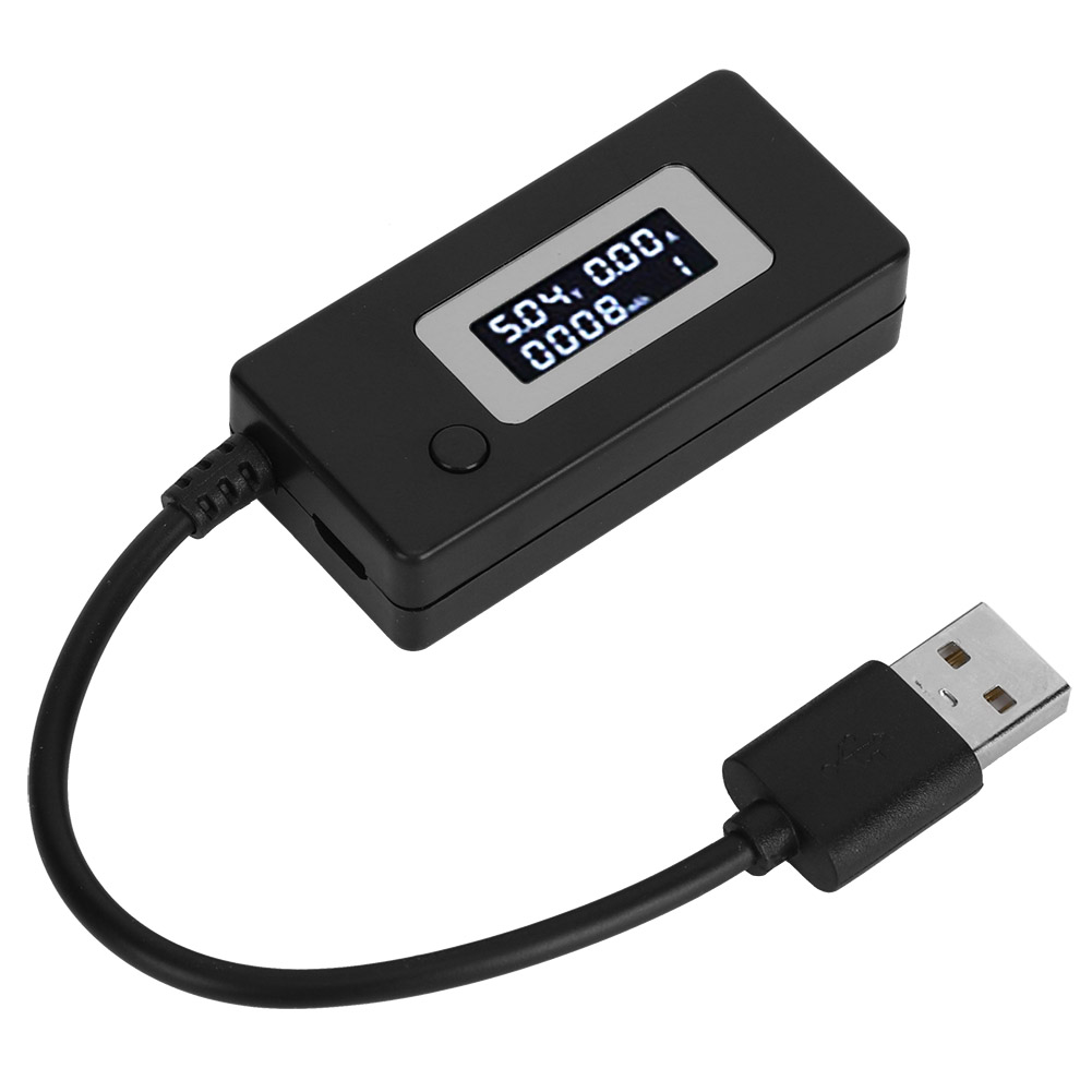 Usb-akkuladekapazitätstester Mit Lcd-anzeige, 4-30v Voltmeter/amperemeter, Schwarz, Strom- Und Spannungsdetektor Für Batterien