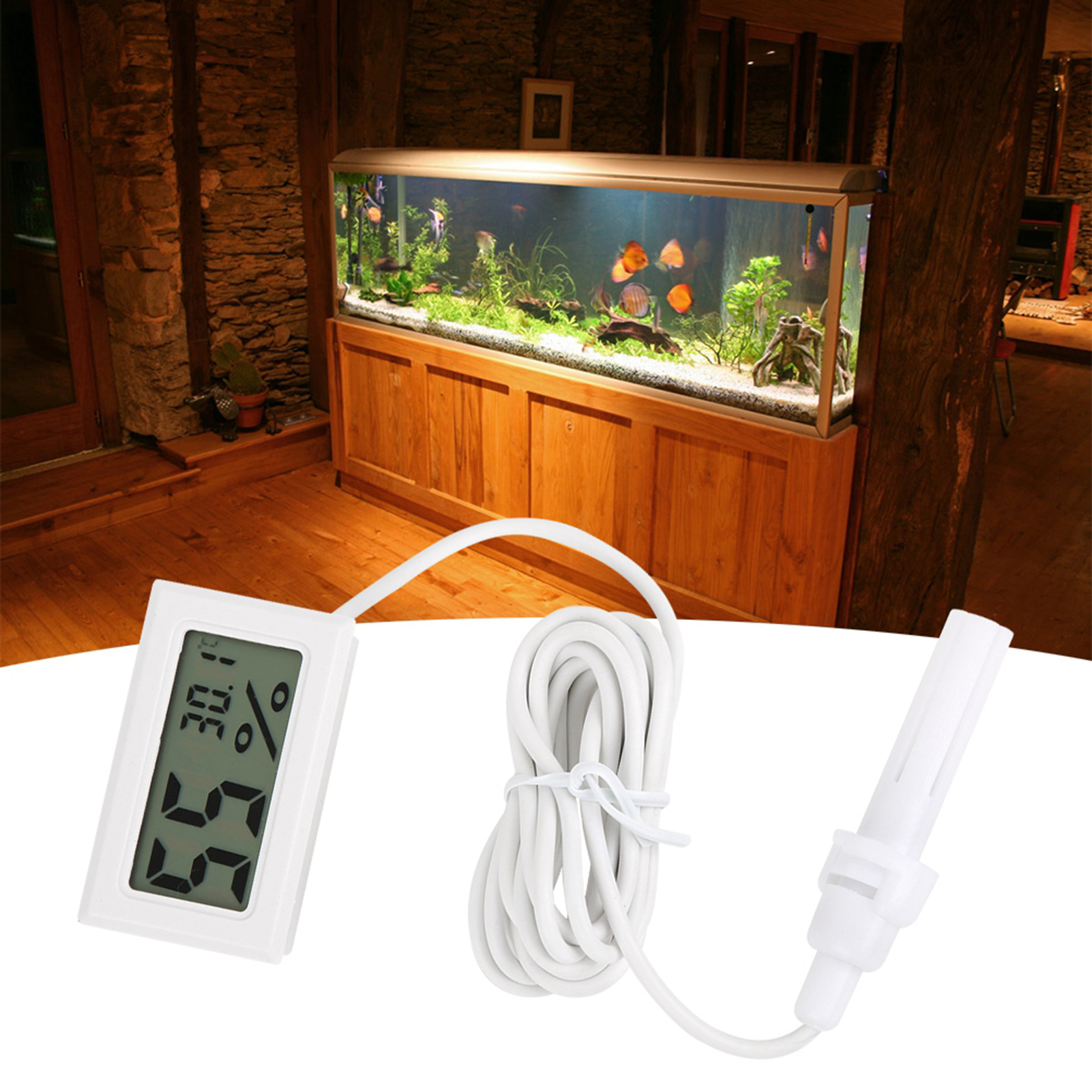 Digitales Led-einbauthermometer Und -hygrometer, Feuchtigkeitsmessung Mit Sonde, Für Den Innenbereich, Präzise Digitale Anzeige