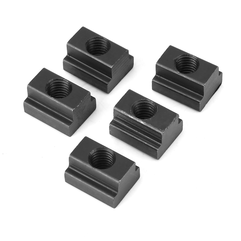 Satz Mit 5 M10 T-nutensteinen, Schwarz Oxidiert, M8/10 Gewinde, Für Nuten In Werkzeugmaschinentischen