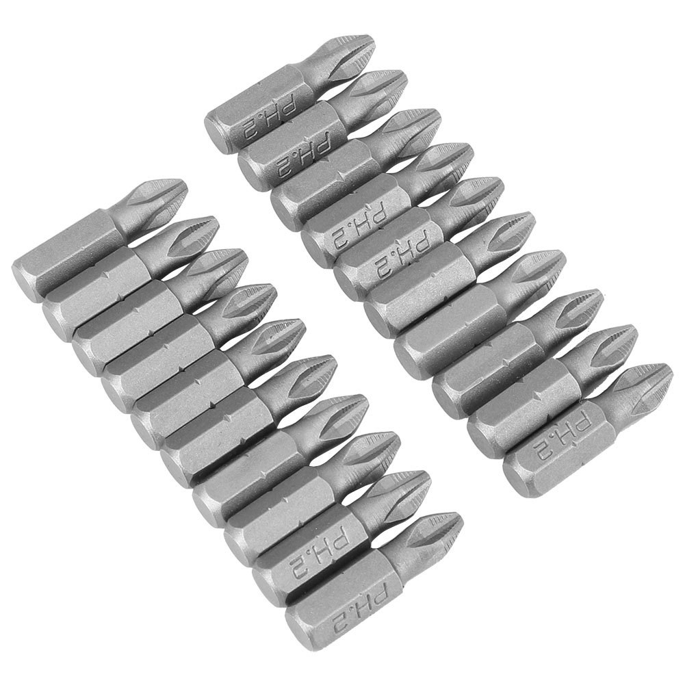Set Mit 20 Elektrischen Schraubendreherbits, Rutschfest, S2-stahl, Magnetisch, Phillips Ph2 25 Mm, Hochleistungs-schraubbohrer