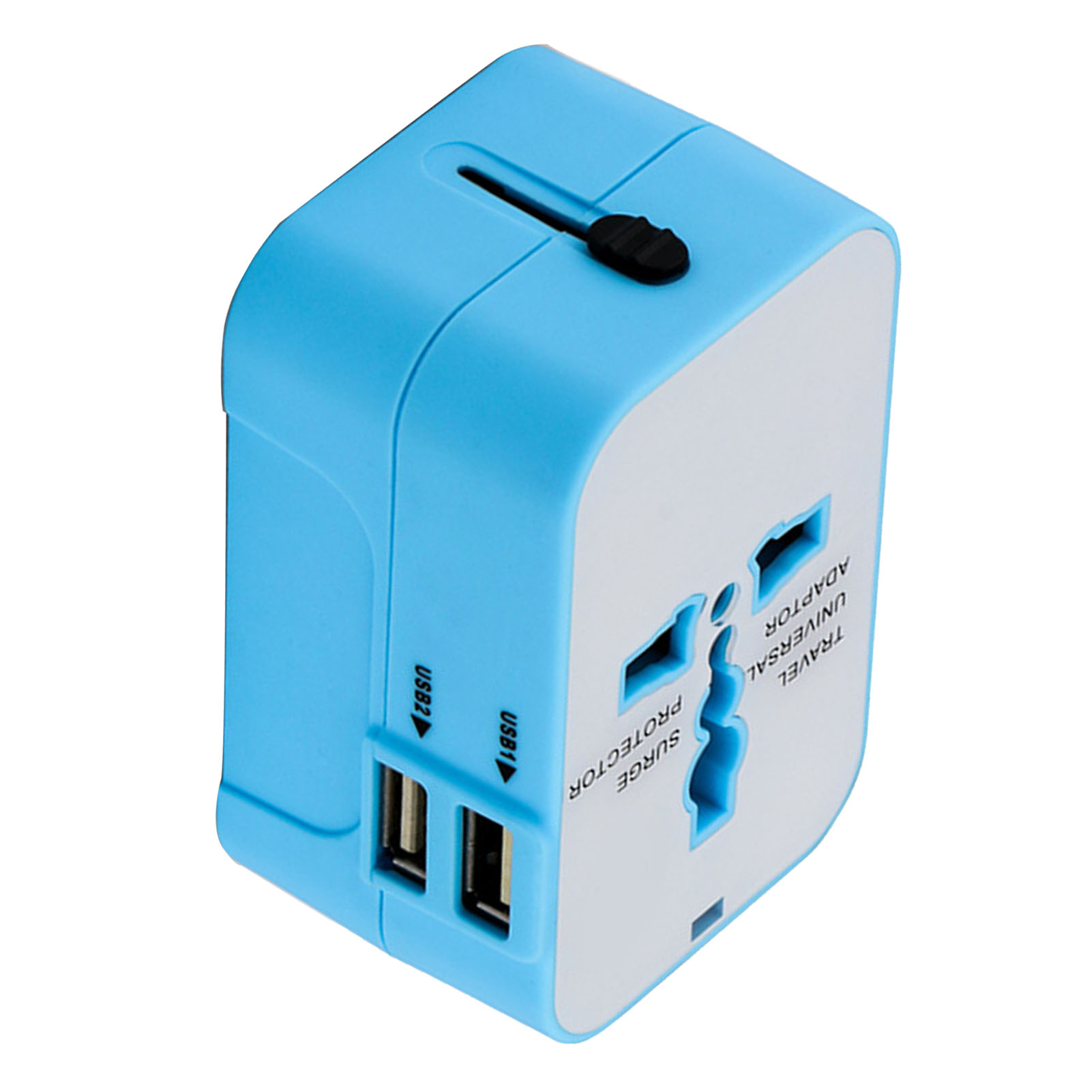 All-in-one Universal-reiseadapter, Multifunktionaler Tragbarer Netzstecker-konverter, Blau