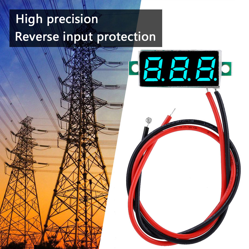 0,28″ Led-digitalvoltmeter Dc 2,5–30 V, Blau, Spannungsmessfeld, Digitalanzeige, 1 Stück