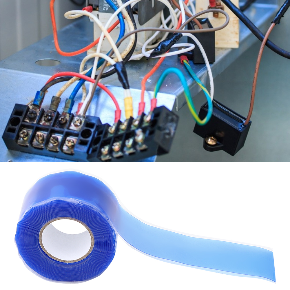Blaues, Selbstklebendes Silikonband, Industrietauglich, Flammhemmend, Wasserdicht, 0,5 Mm X 25 Mm X 3 M, Wasserdicht Und Flammhemmend, Selbstklebendes Silikonband Für Wasserdichte Reparaturen