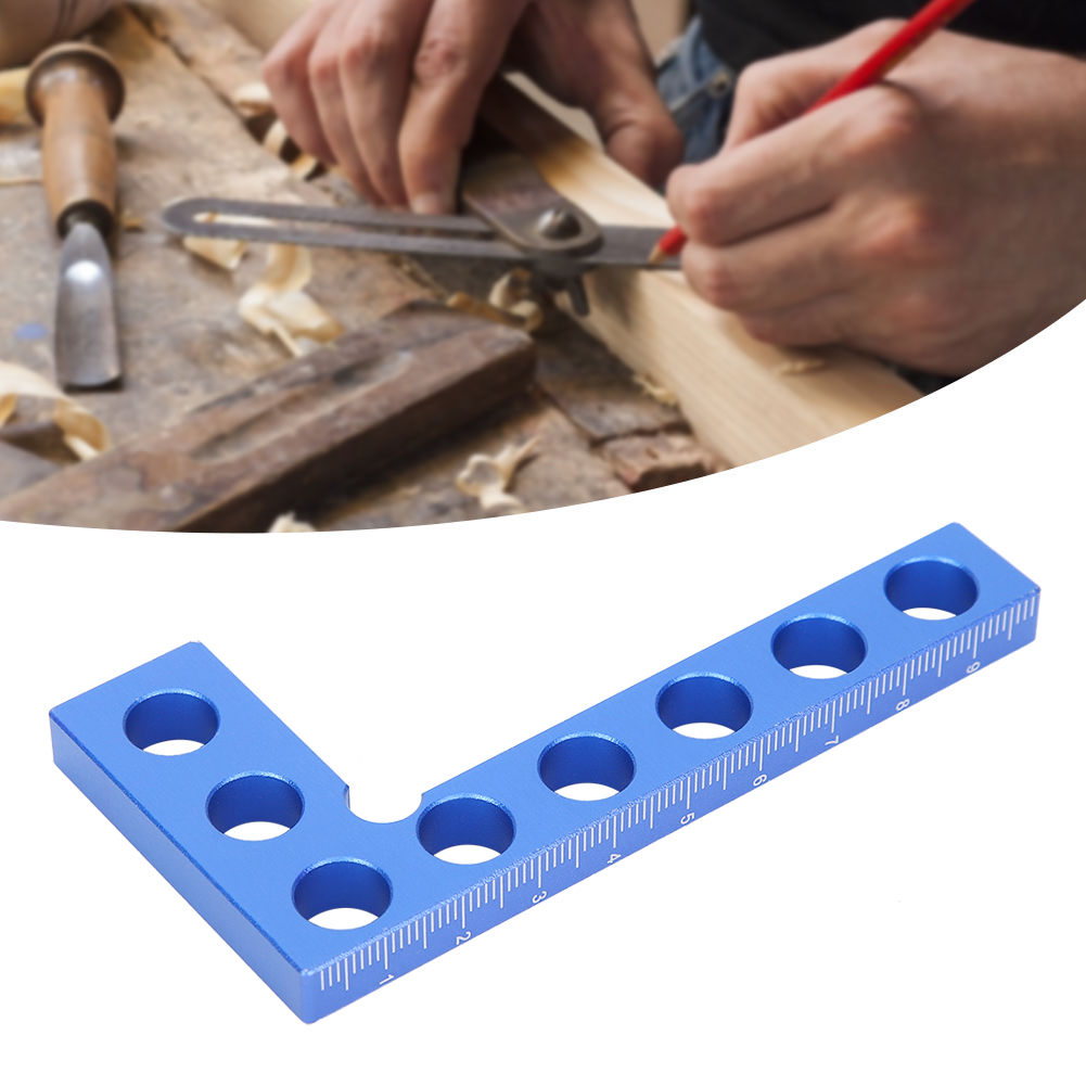 90°-positionierwinkel, Rechtwinkliger Messschieber Für Holzbearbeitung, Metrisches Messwerkzeug 0–100 Mm, Blau, Professionelle Präzision