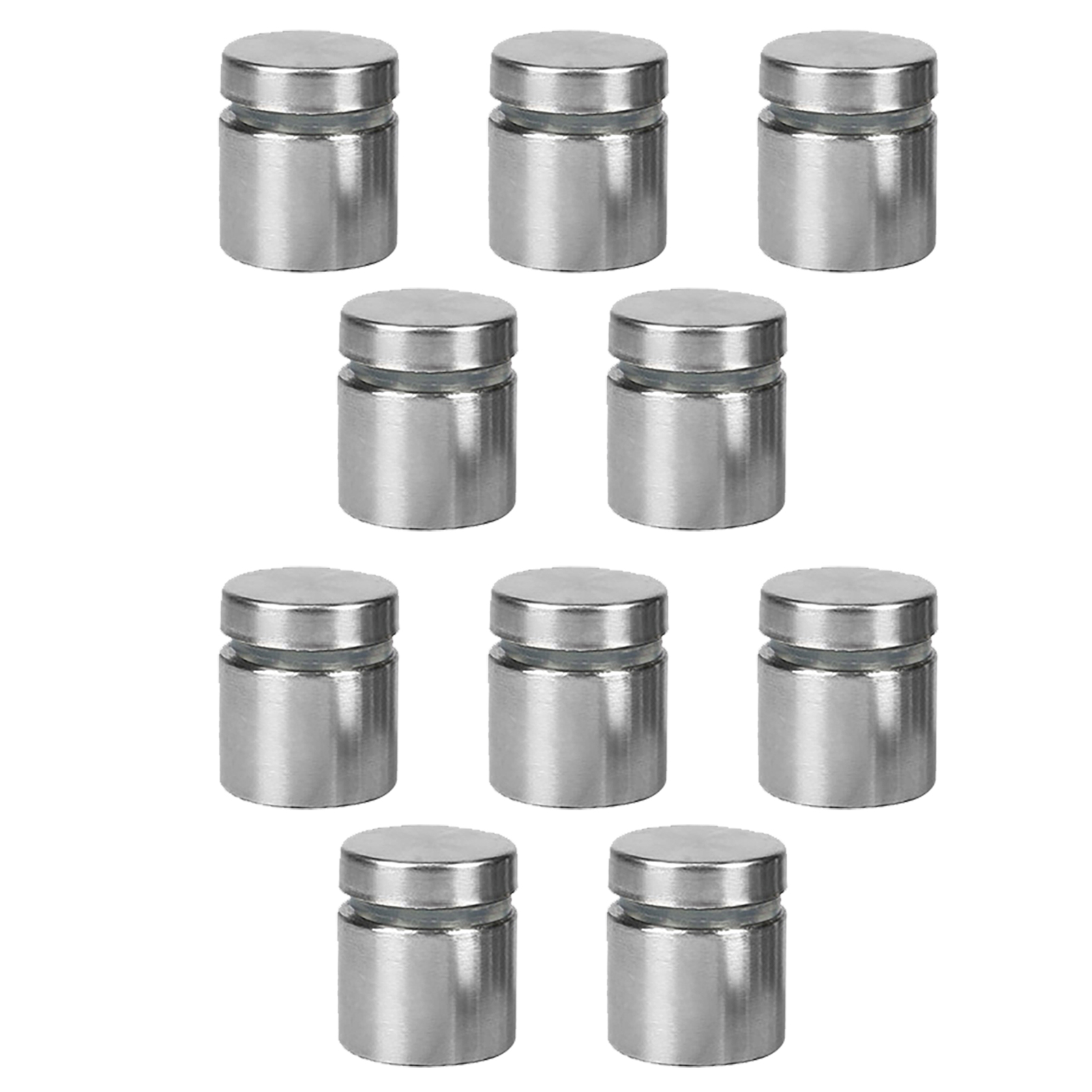 Packung Mit 10 Werbeabstandsschrauben Aus Rostfreiem, Korrosionsbeständigem Und Kratzfestem Edelstahl Für Glas- Oder Acrylplatten Und -paneele (foto).