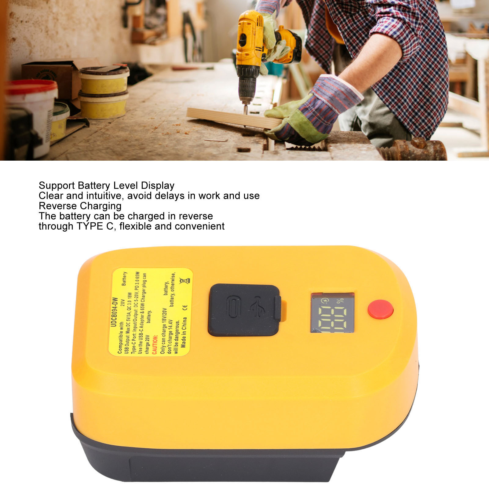 Usb 5v 3a Qc3.0 18w Netzteil, Dc 5-20v Pd3.0 65w Ausgang, Für 18-20v Stromversorgung.