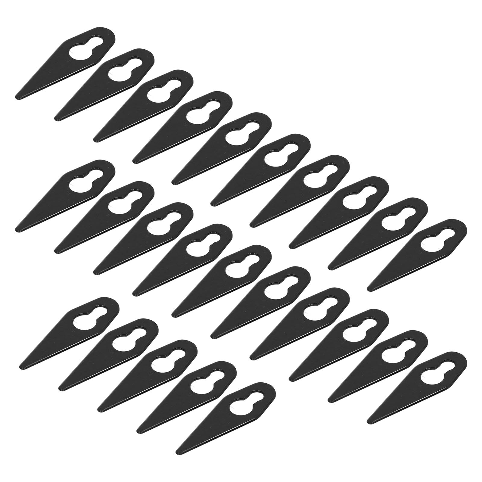 Packung Mit 25 Schwarzen Ersatzmessern Aus Kunststoff Für Rasenmäher.