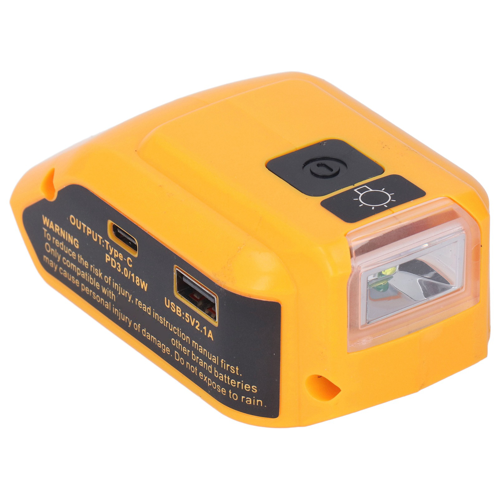 Led-arbeitsleuchte Mit Zwei Usb-ausgängen, Lithium-akku-betrieben, Für Notbeleuchtung 14,4–20 V, 200 Lm