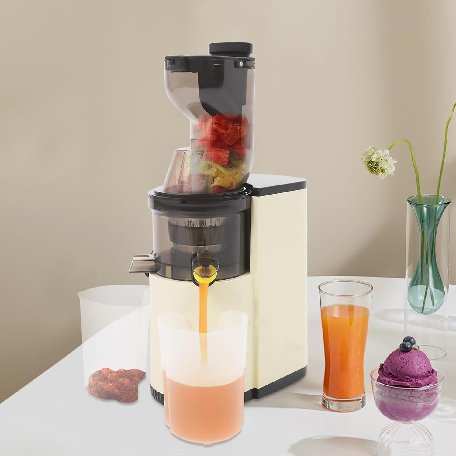 800w Entsafter Gemüse Und Obst Spiral-kaltentsafter, Saftpresse Elektrisch 500ml Langsamer Entsafter Elektrische Saftpresse Für Obst, Gemüse
