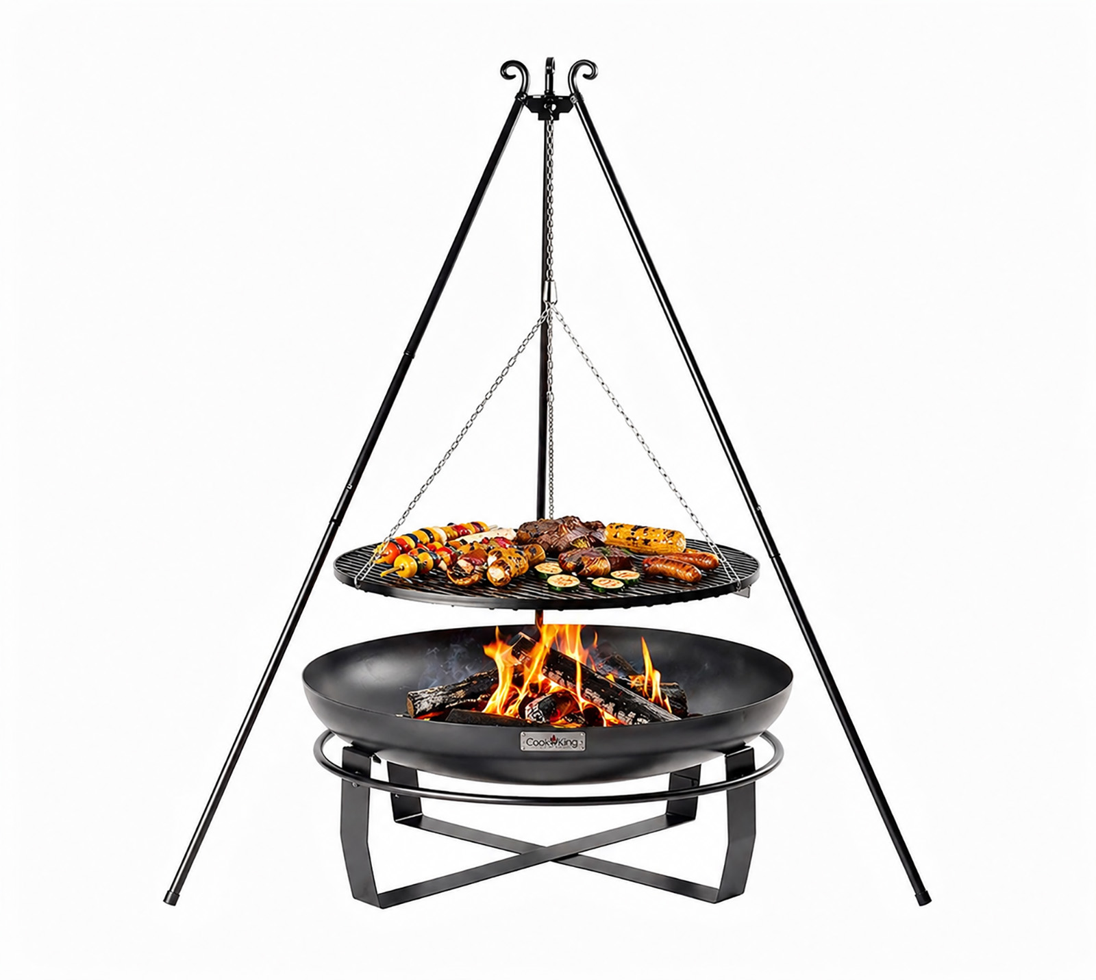 Cookking Schwenkgrill Set Viking 2 Mit Feuerschale, Dreibein Und Grillrost