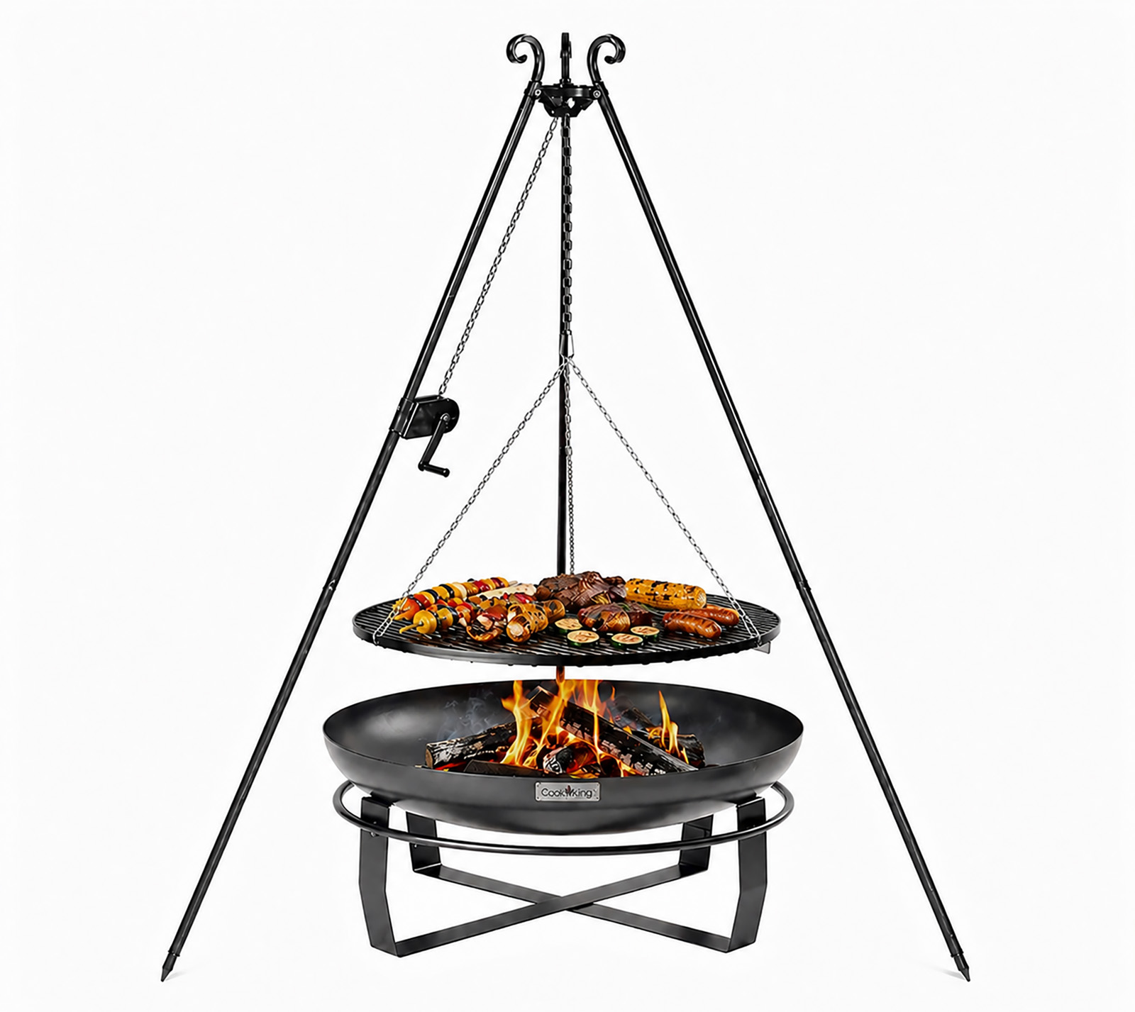 Cookking Schwenkgrill Set Viking 5 Mit Feuerschale, Dreibein Und Grillrost