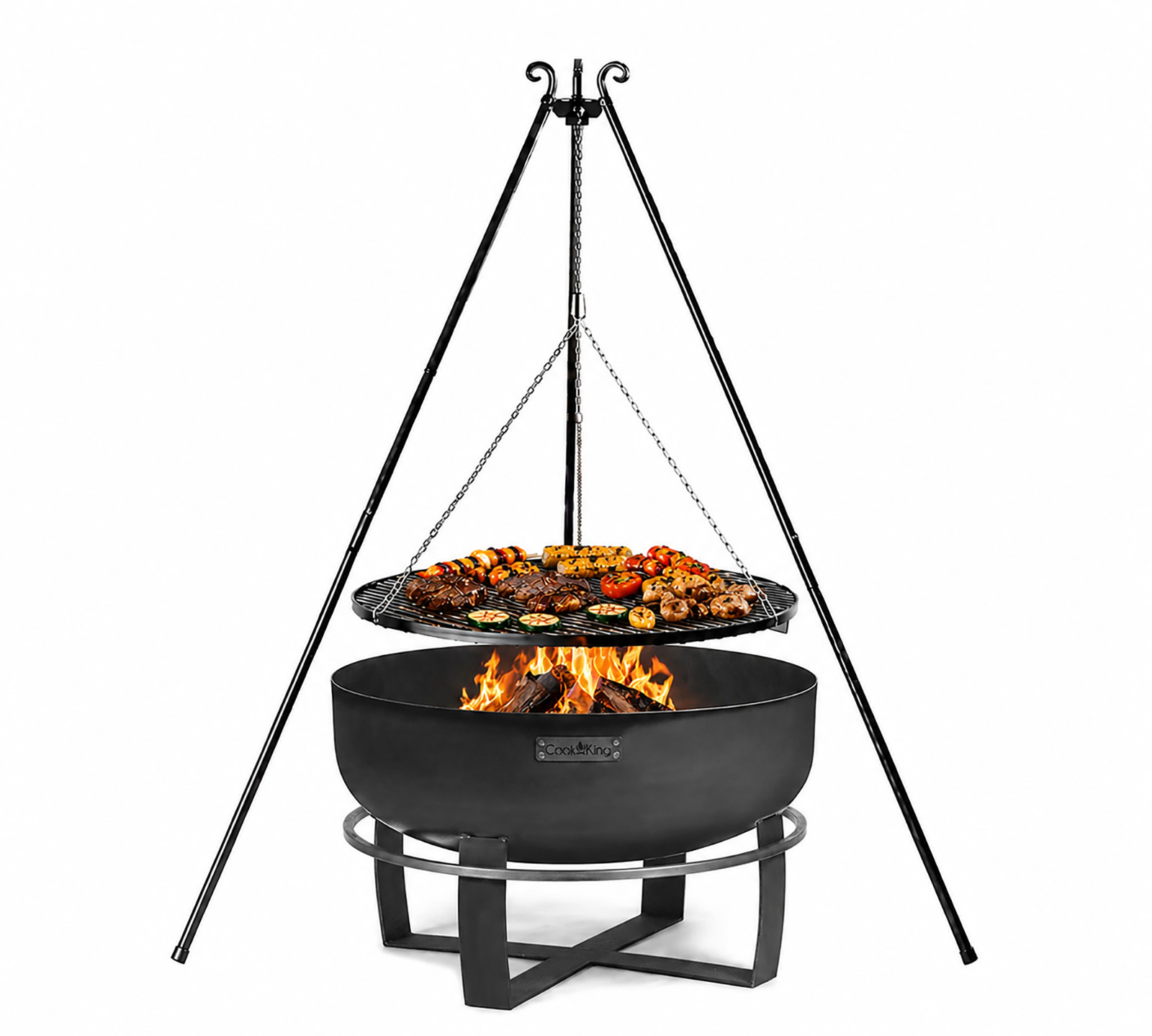 Cookking Schwenkgrill Set Viking 3 Mit Feuerschale, Dreibein Und Grillrost