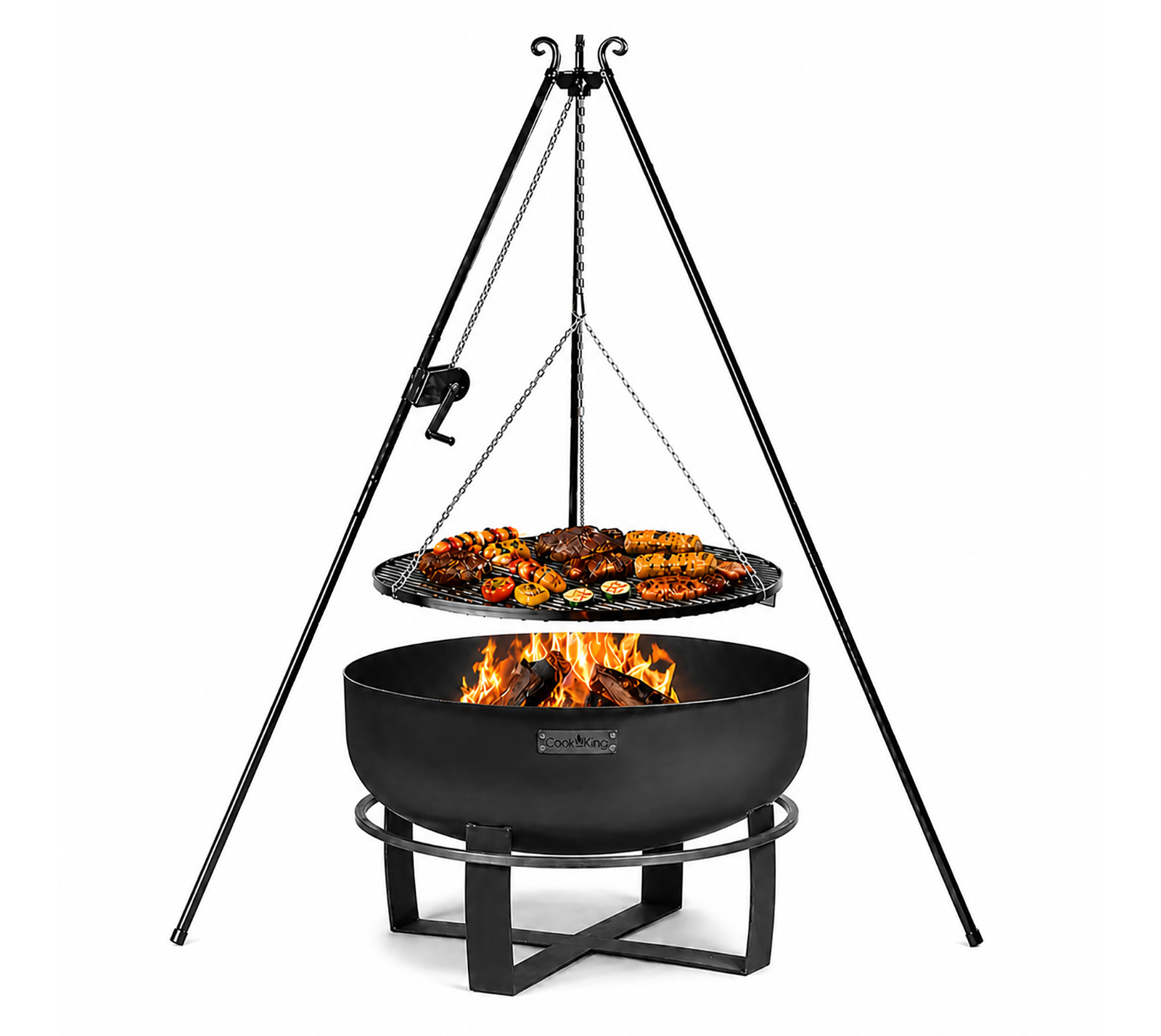 Cookking Schwenkgrill Set Viking 6 Mit Feuerschale, Dreibein Und Grillrost