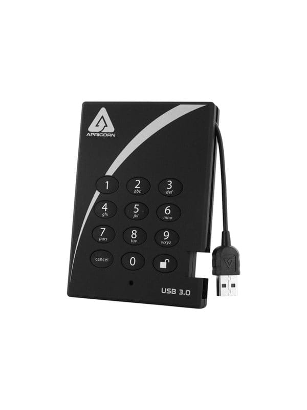 Apricorn Aegis Padlock 3.0 - Extern Festplatte - 2TB - Schwarz
