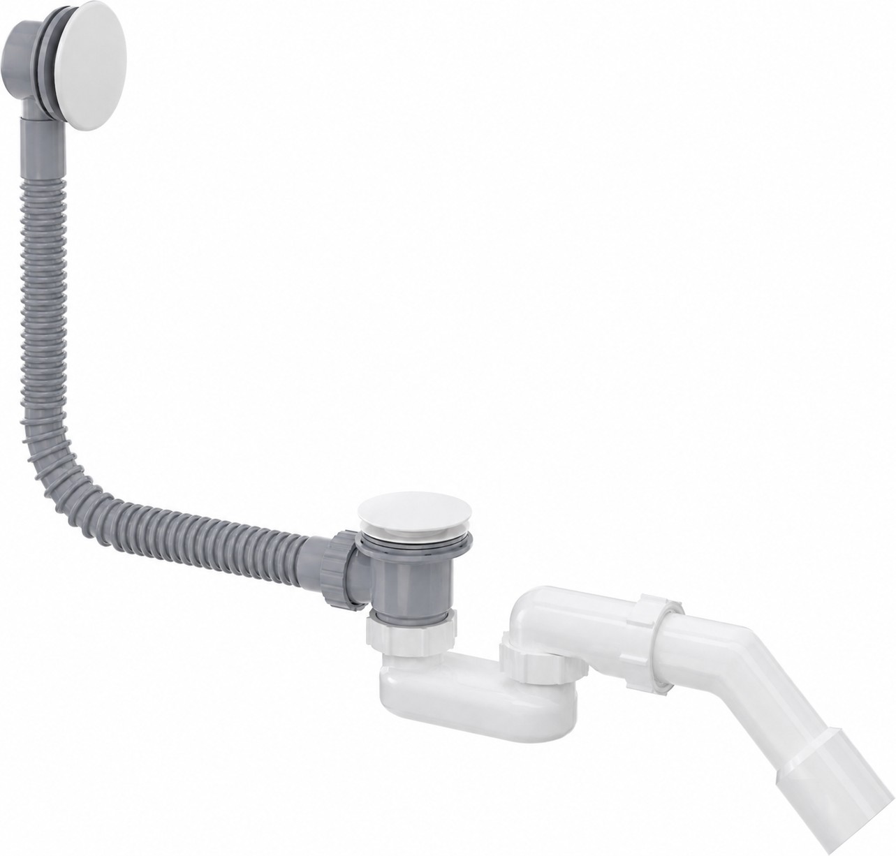 Ablaufsäule Für Badewanne Mit Klick-klack-system, Mattweiß Deante Prizma Nhca57b Weiß Matt