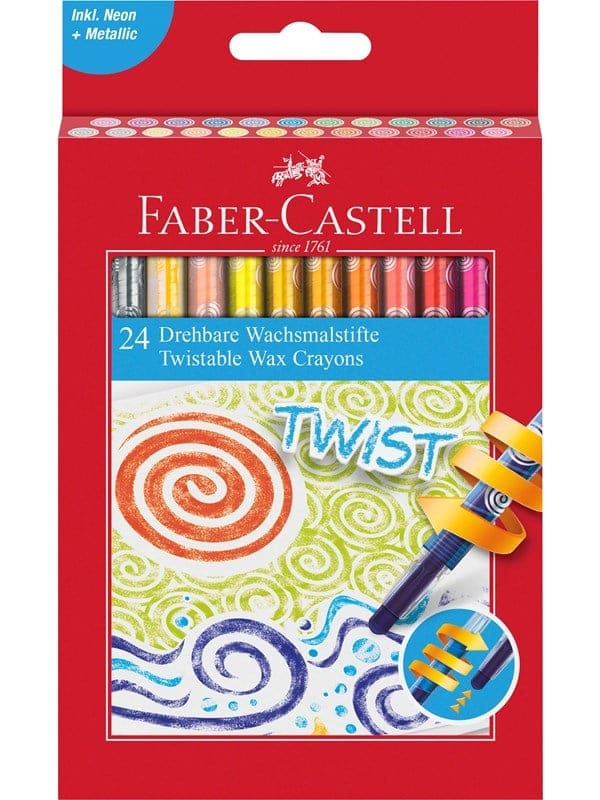 Faber-Castell Drehbare Wachsmalkreiden 24er Kartonetui