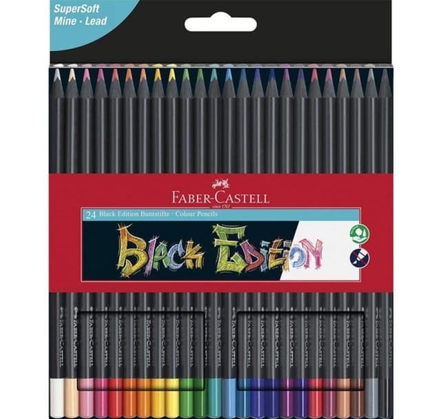 Faber-Castell Buntstifte Black Edition 24er Kartonetui
