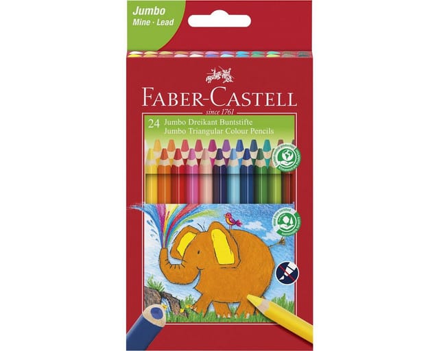 Faber-Castell Jumbo Triangular colour pencils wallet of 24