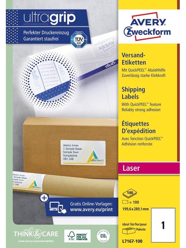 Avery Shipping labels for big parcels and pallets (UltraGrip)