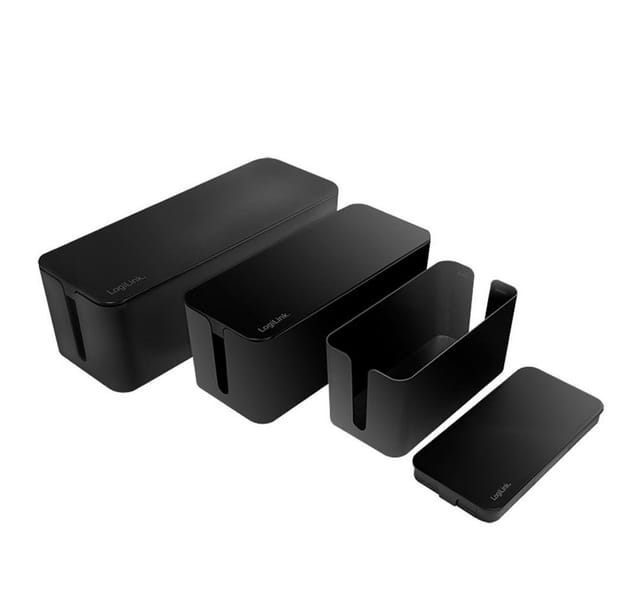 LogiLink Kabelbox-Set 3 Größen schwarz