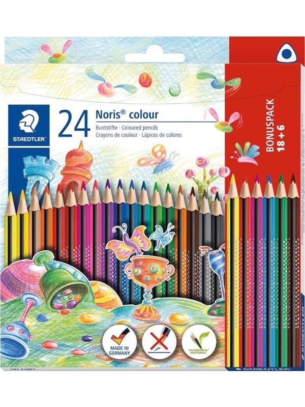 Staedtler Noris Triangular color pencils assorted colours 18+6