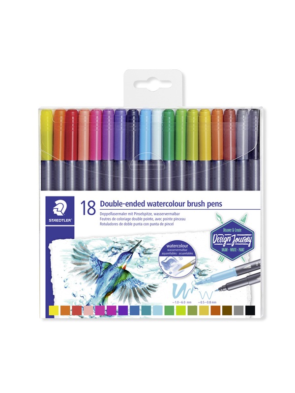 Staedtler Double-ended watercol. brush 18pcs