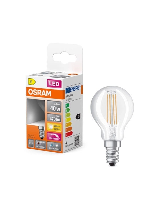Osram LED-Lampe LED Comfort mini-ball filament 470lm 3.4W/927 (40W) E14 dimmable E14