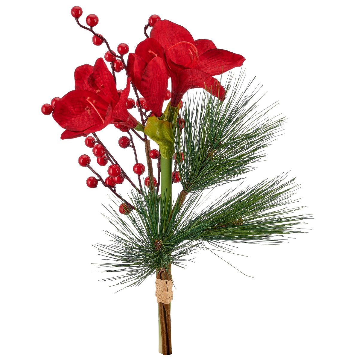 Gasper Strauß Mit Amaryllis & Beeren 48 Cm Dunkelrot