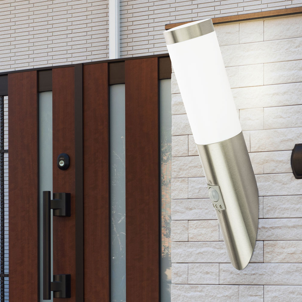 Led Wandleuchte Wandlampe Außenleuchte Bewegungsmelder Silber Edelstahl H 41 Cm