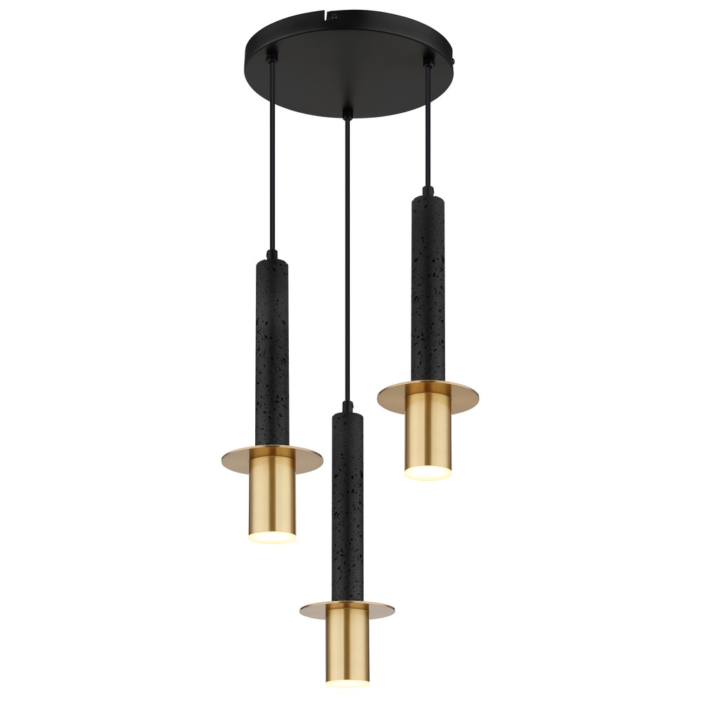 Hängeleuchte Pendelleuchte Wohnzimmerlampe 3-flammig Schwarz Metall H 130 Cm