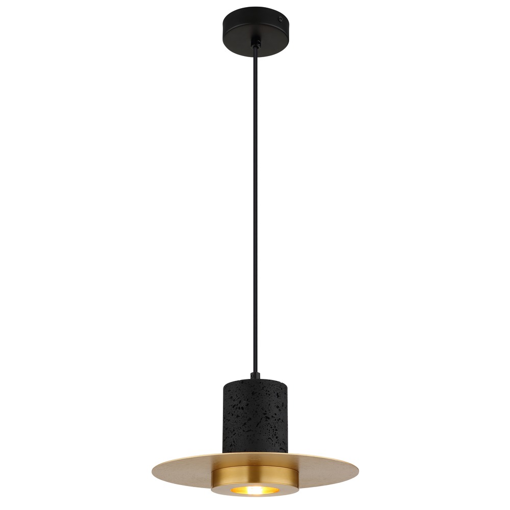 Pendelleuchte Hängeleuchte Wohnzimmerlampe Steinoptik Schwarz Metall H 130 Cm