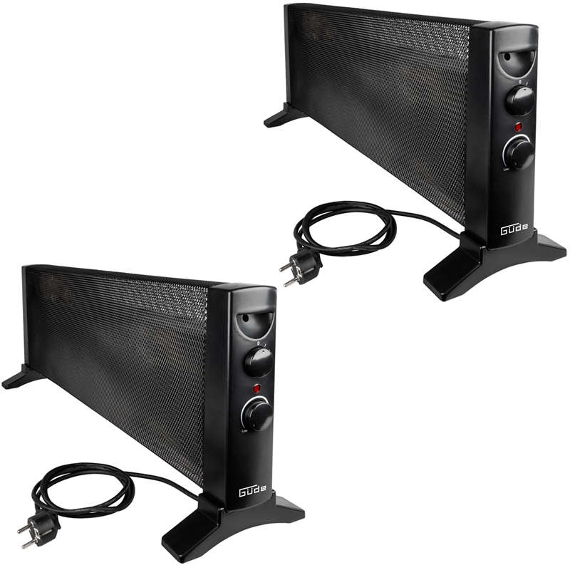 Güde 2x Konvektionsheizgerät Gkh 1200 Mica Heizung 1200 W Heizleistung 15 M³